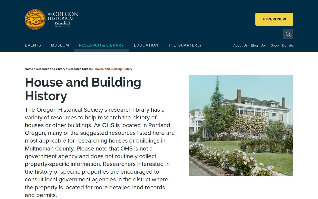 Multnomah County city directory address history at Oregon Historical Society