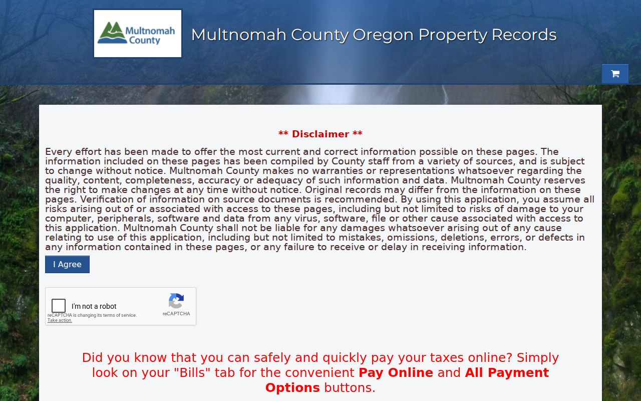 Multnomah County residents directory property search screen
