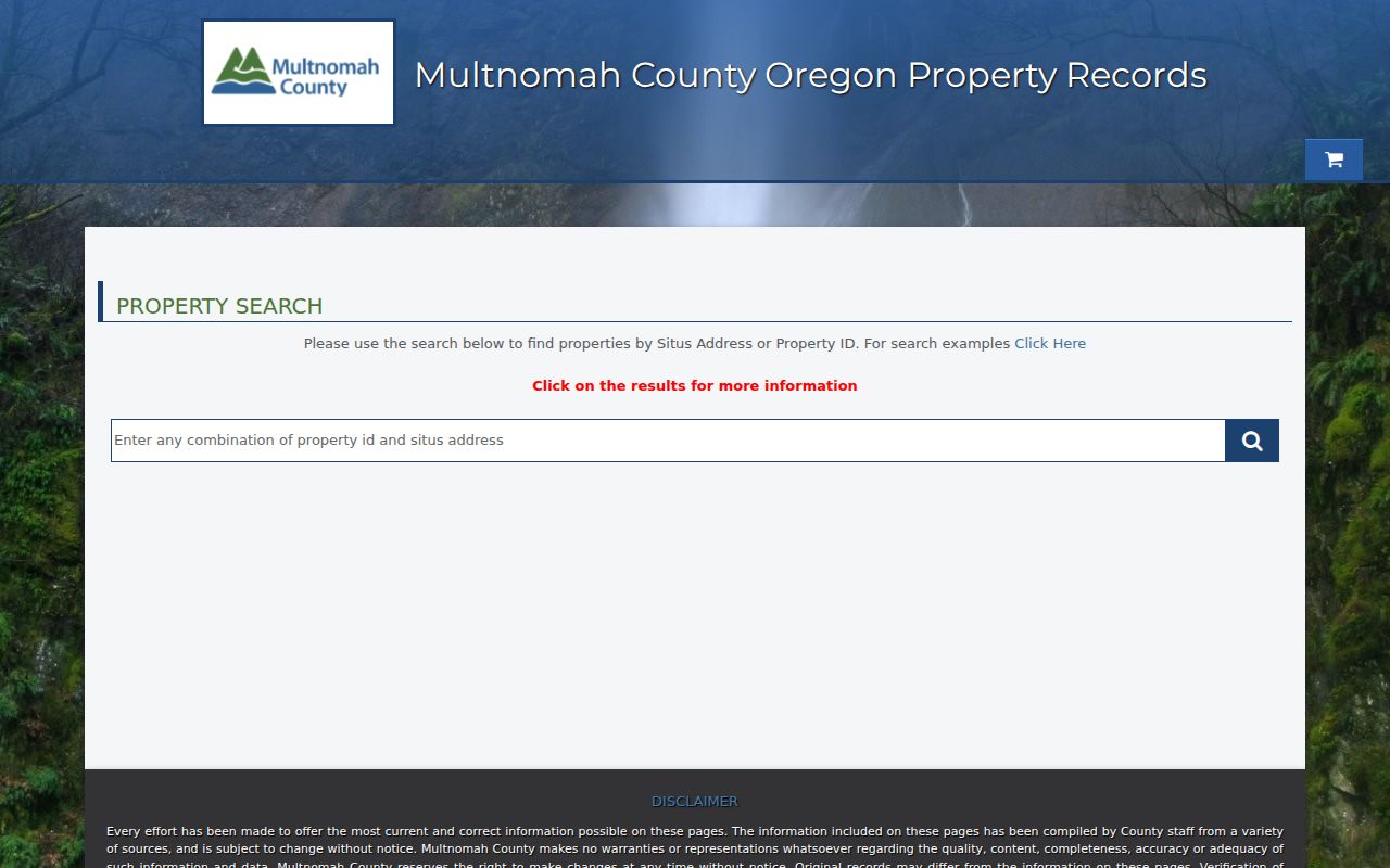 Multnomah County street directory MultcoPropTax address and property ID search